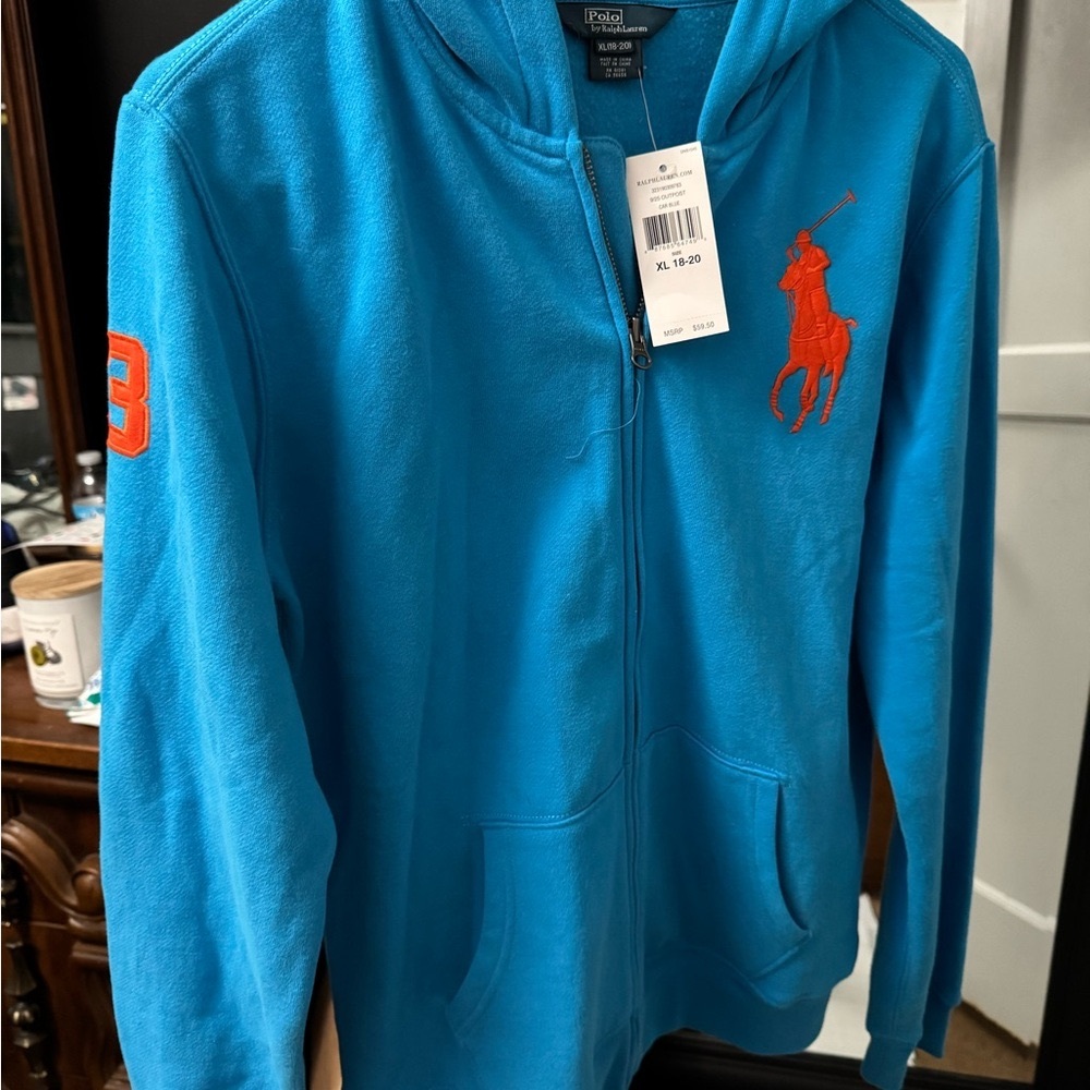 Big Pony Fleece Hoodie with Plaid Lining